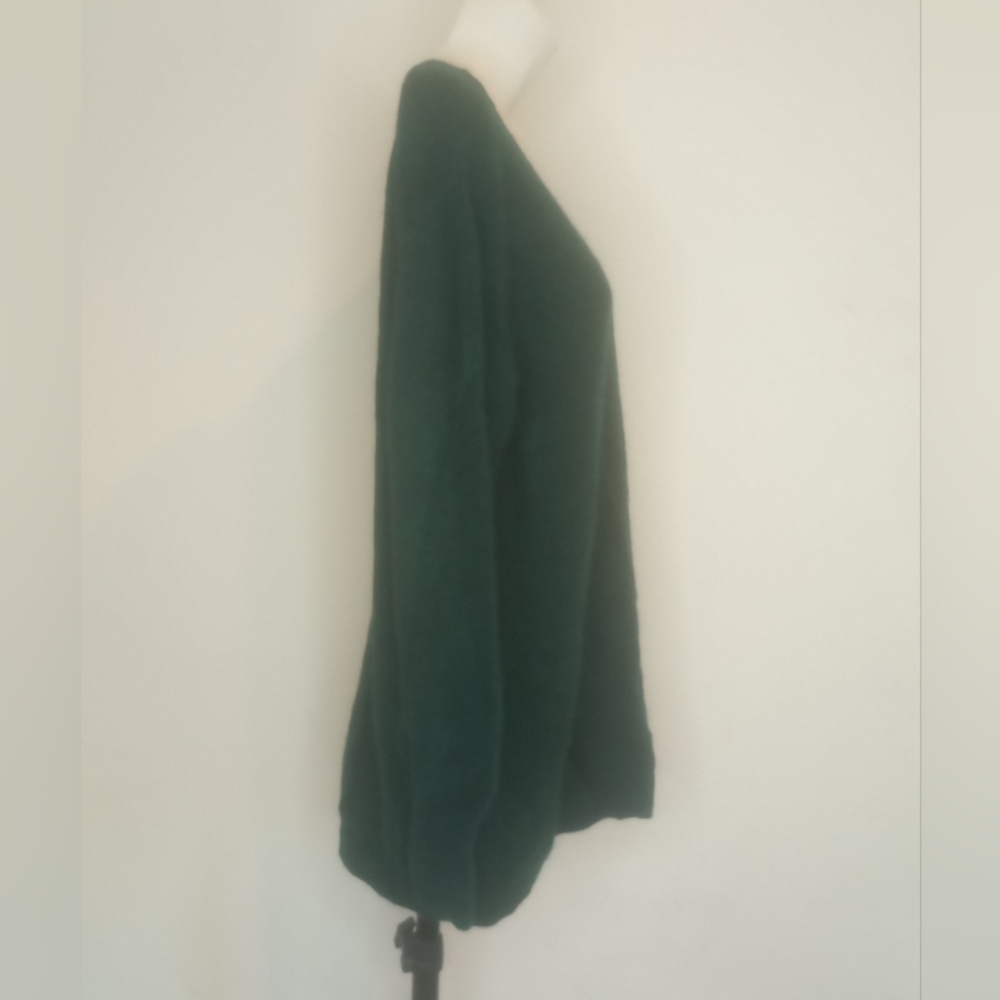 Fine Colection Designe In Paris 100%CashmereWomen's V-Neck Sweater - Dark Green - Picture 6 of 11
